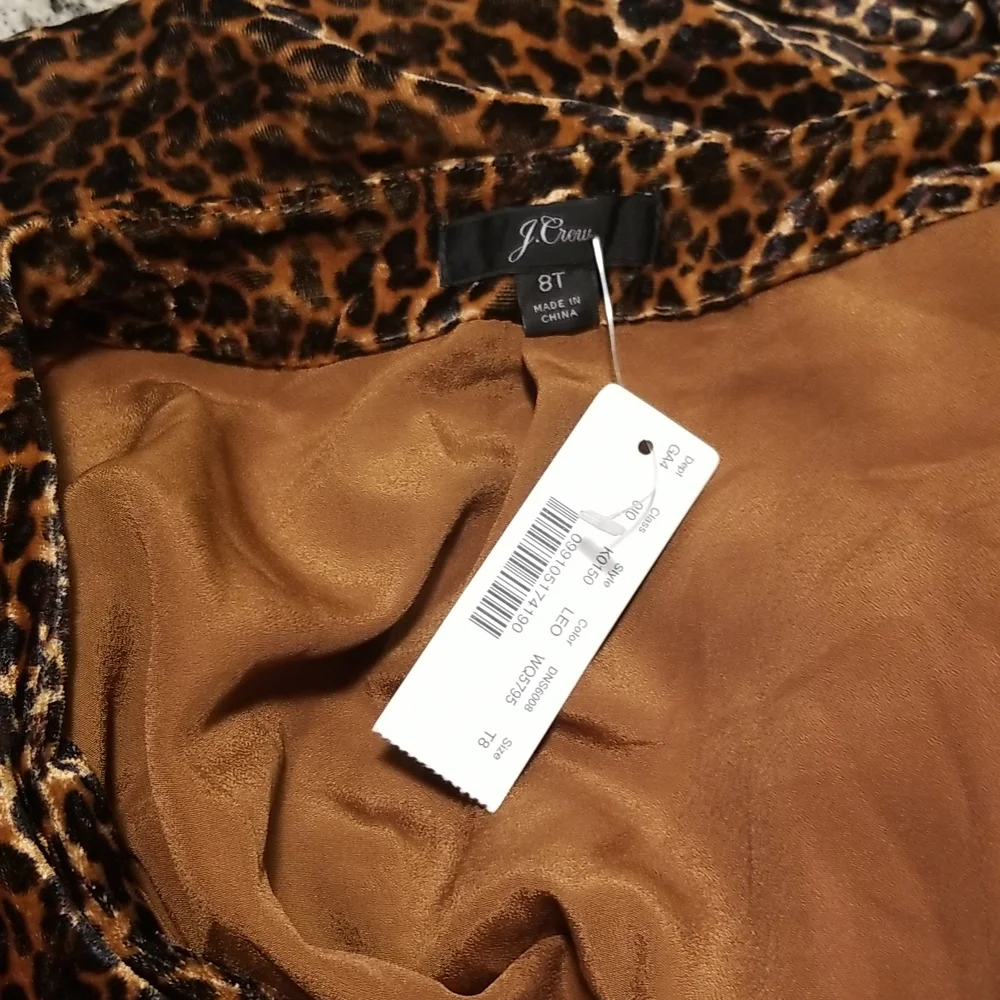 J. Crew Leopard Velvet Wrap Dress NWT